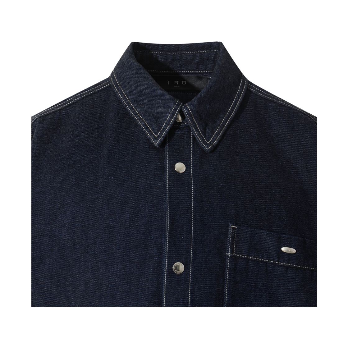 이로 뤼스웨트르 벨벳 셔켓 라이트 블루(Iro Lustre Velvet Shirt Jacket Light Blue) - 4