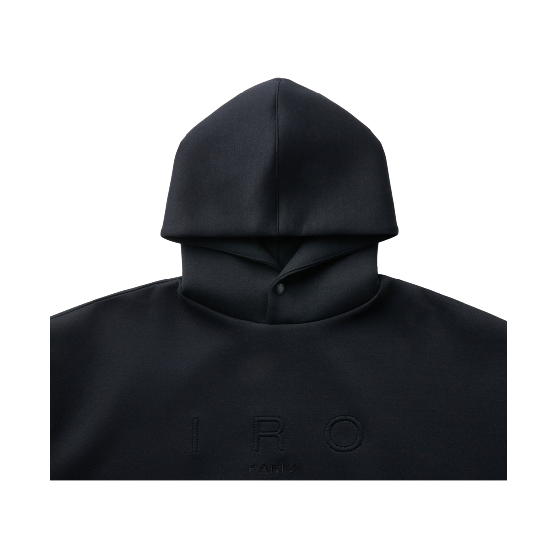 이로 플라느리 밴딩 배색 오버핏 후디 블랙(Iro Flanerie Color-Block Banding Oversized Hoodie Black) - 4