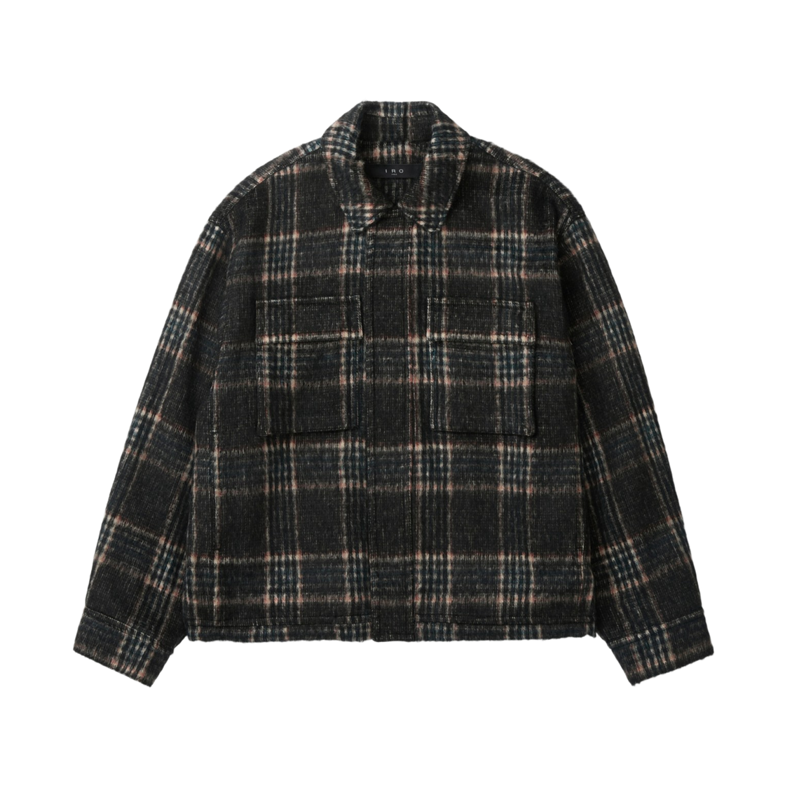 이로 라뷔르 울 체크 빅포켓 블루종 블랙 패턴(Iro Ravure Wool Check Big Pocket Blouson Black Pattern) - 2