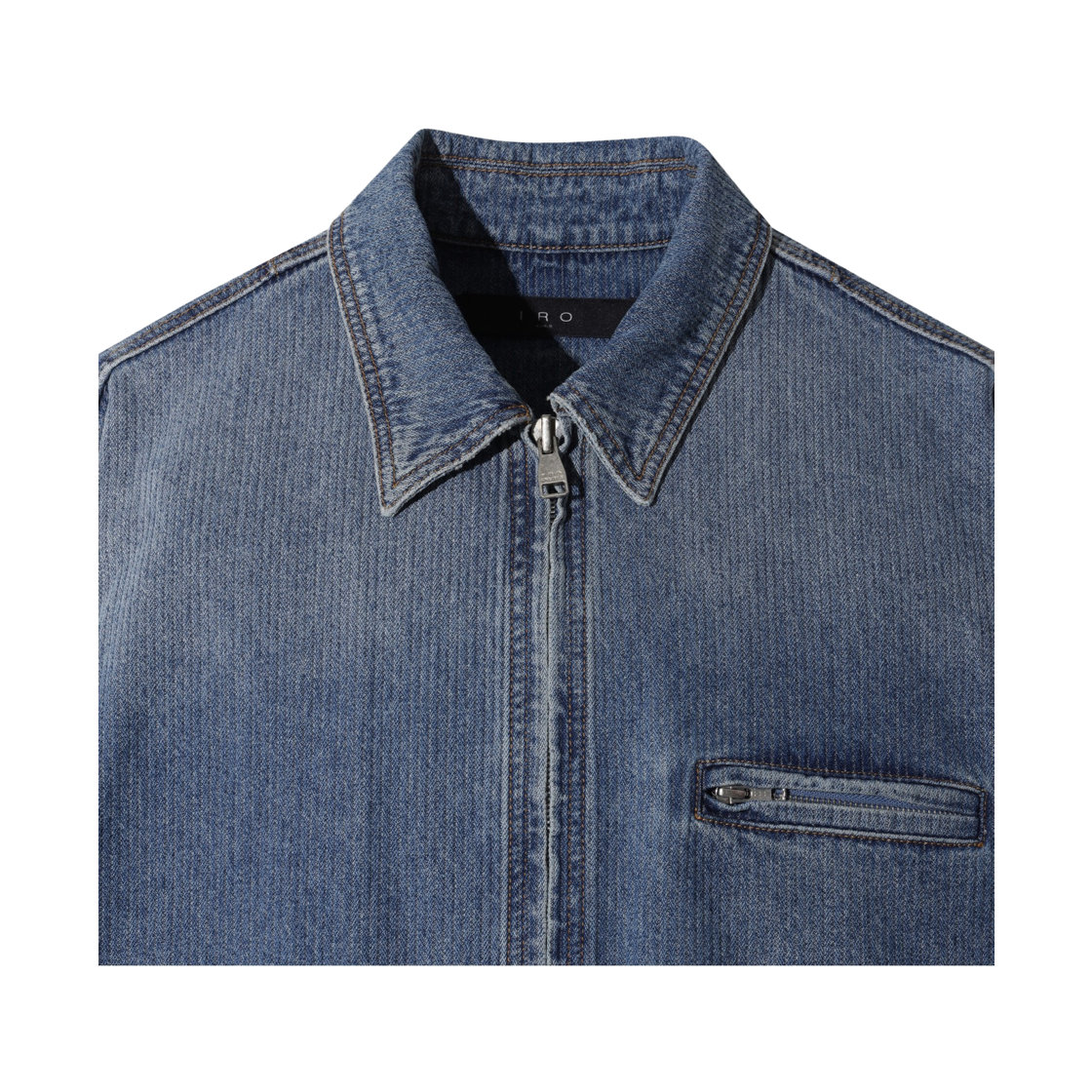 이로 아스웨트트 데님 집업 블루종 라이트 블루(Iro Asphalre Denim Zip-Up Blouson Light Blue) - 4
