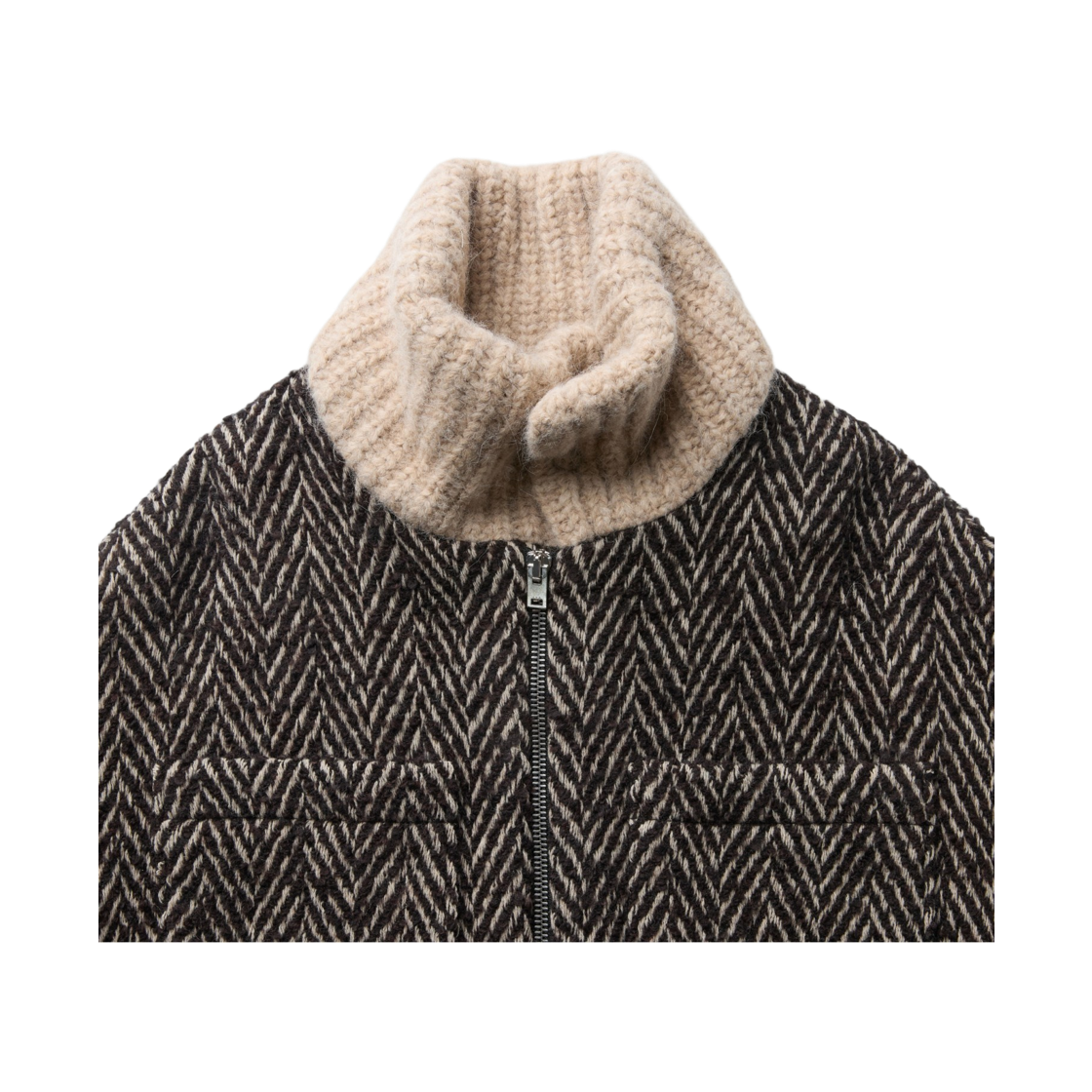 이로 사노비스웨트 니트 하이브리드 집업 자켓 베이지(Iro Sanobspe Knit Hybrid Zip-Up Jacket Beige) - 5