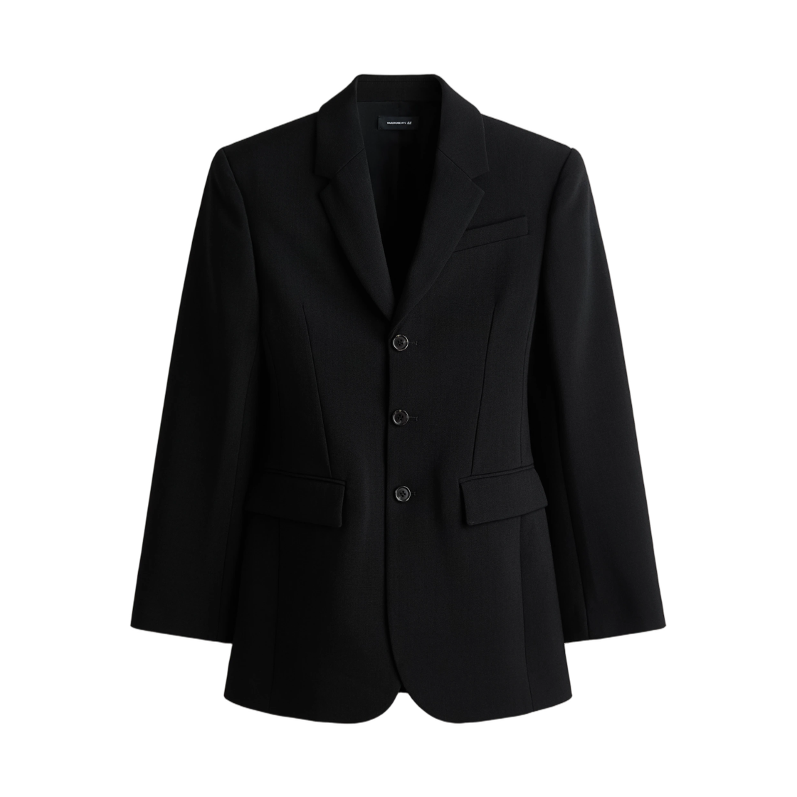 (W) 에이치앤엠 x 워드로브.NYC 울-블렌드 아워글래스 블레이저 블랙((W) H&M x Wardrobe.NYC Wool-Blend Hourglass Blazer Black)