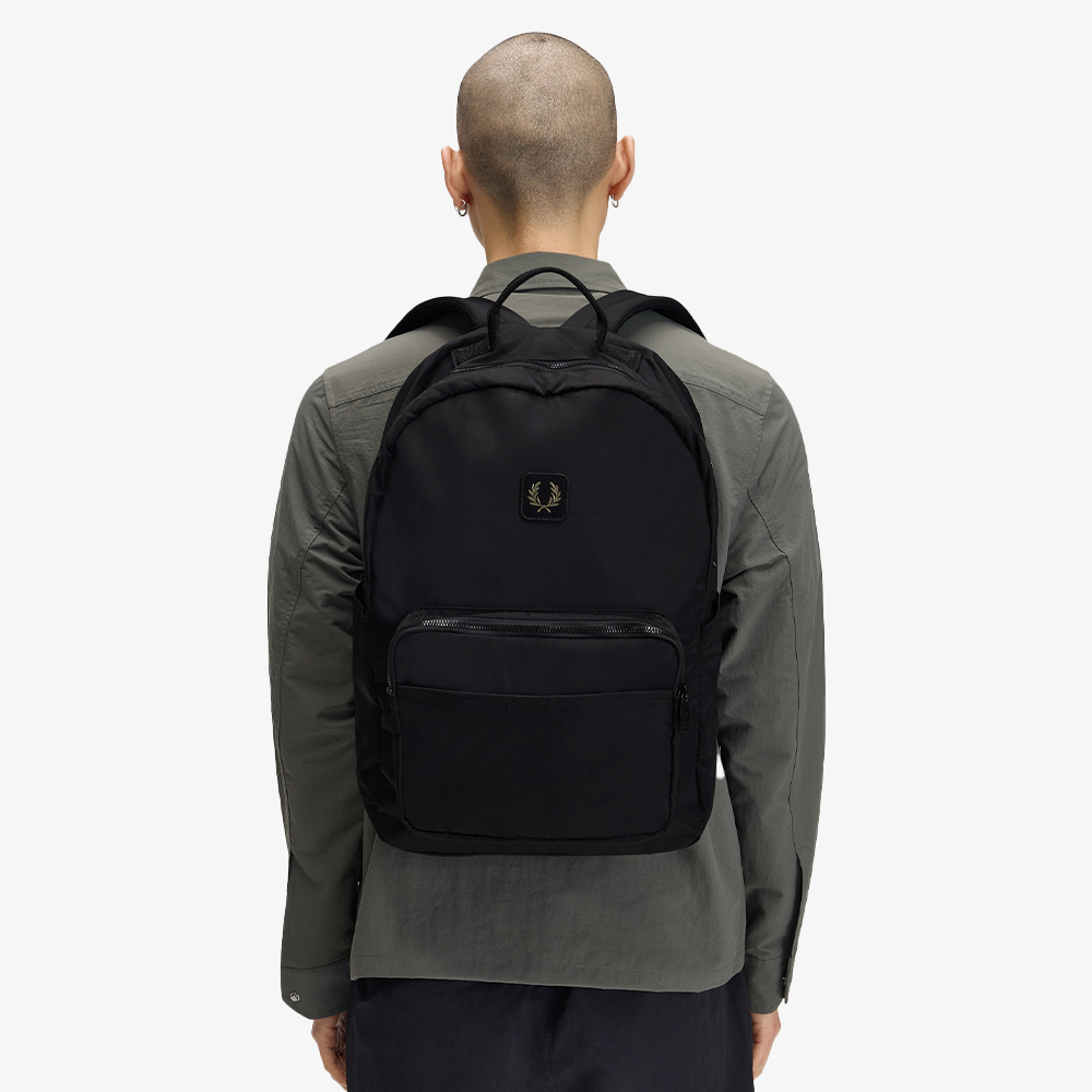 프레드페리 크링클 나일론 백팩 블랙(Fred Perry Crinkle Nylon Backpack Black) - 6