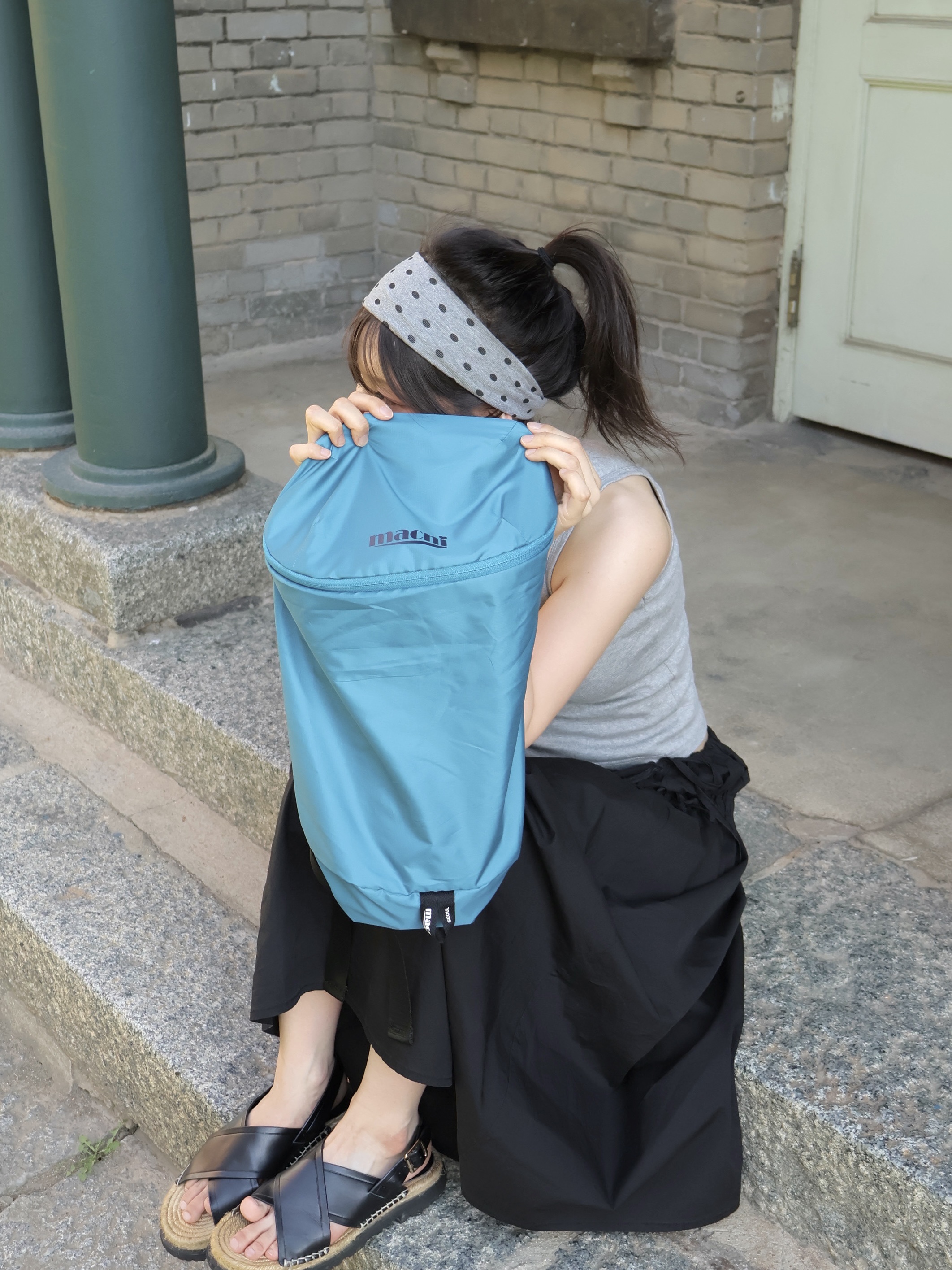MACNI Cloud Backpack Emerald 착용 스타일 - 5