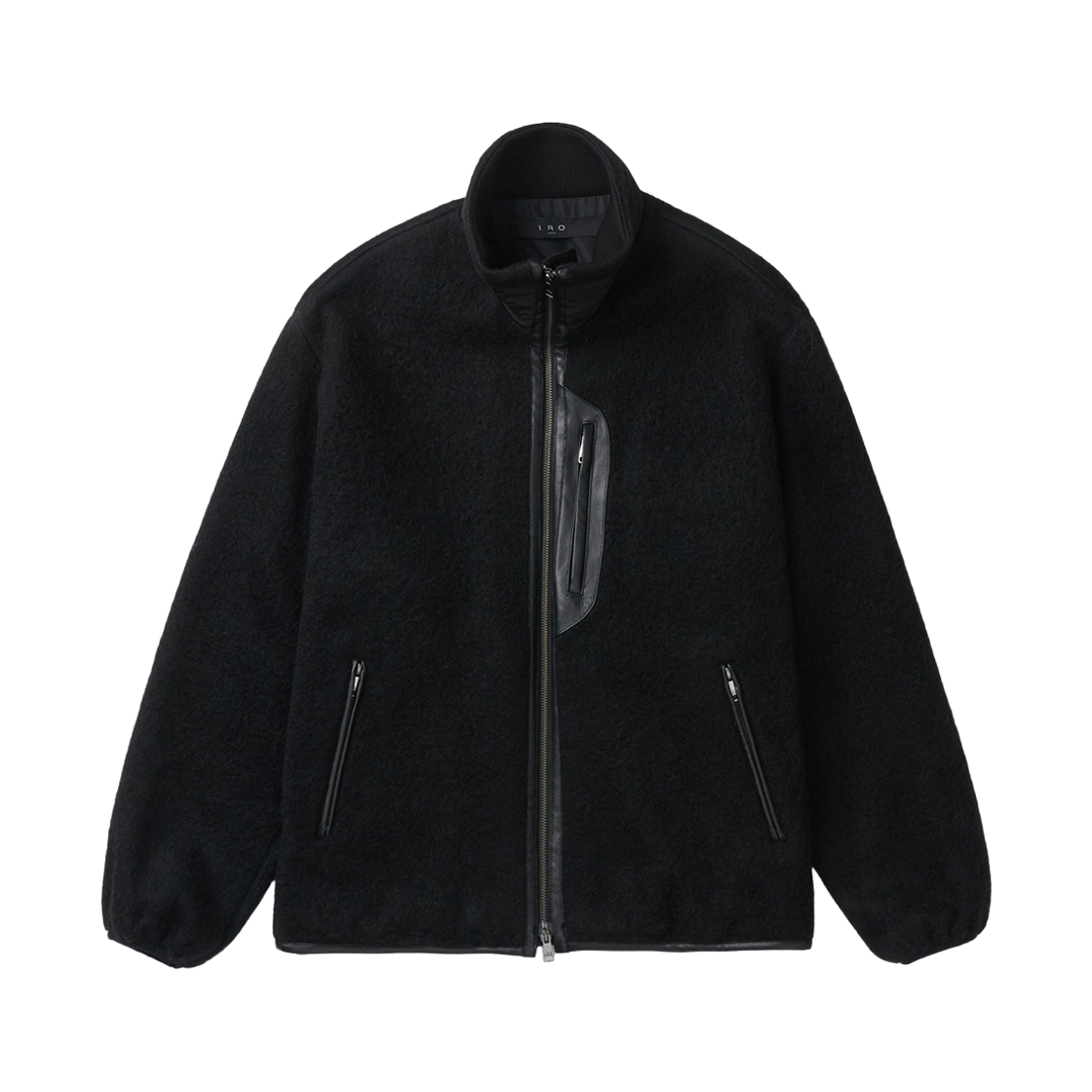 이로 뒤브 헤어리 집업 후리스웨트점퍼 블랙(Iro Duve Hairy Zip-Up Fleece Jumper Black)