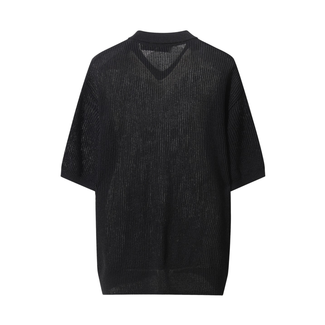 이로 룸 쿨터치 반팔 카라 니트 블랙(Iro Loom Cool Touch Short Sleeve Collar Knit Black) - 3