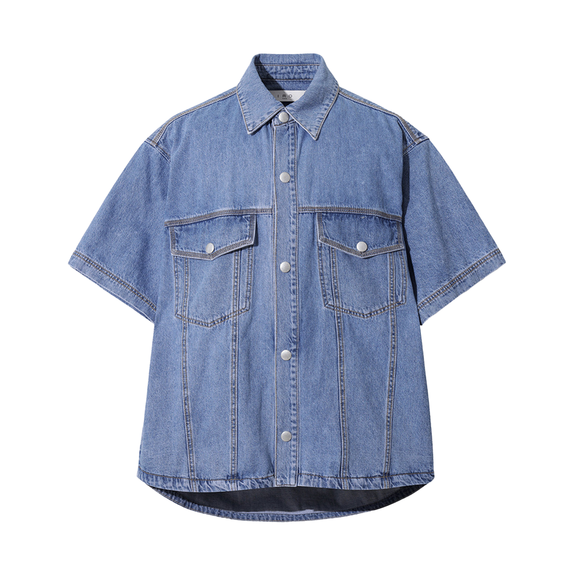 이로 리바주 데님 반팔 트러커 셔츠 라이트 블루(Iro Rivage Denim Short Sleeve Trucker Shirt Light Blue)