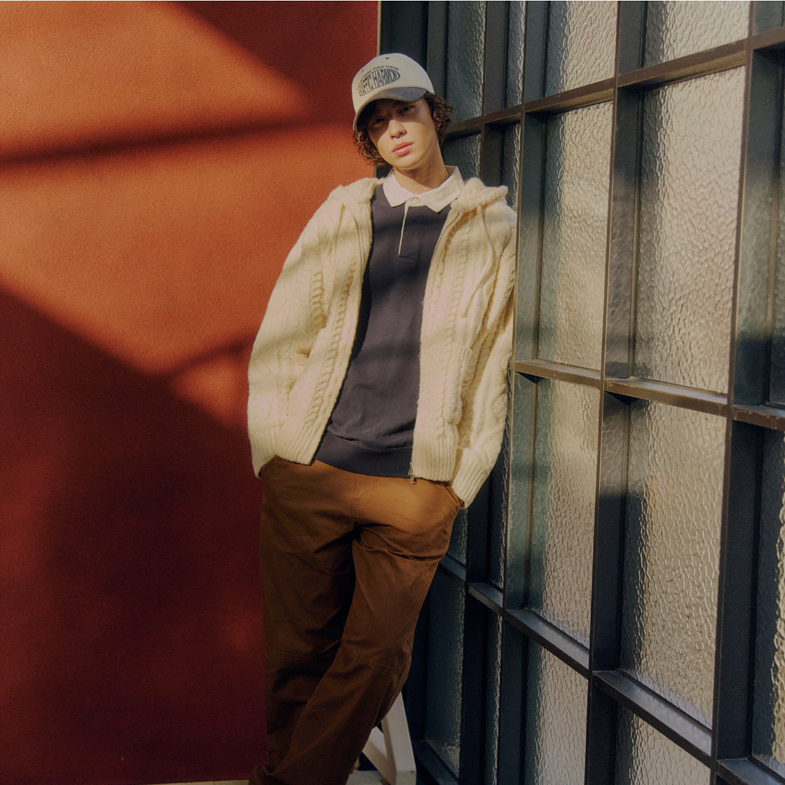 트래픽하모니 코듀로이 라운드 로고 딥핏 볼캡 아이보리&그레이(Traffic Harmony Corduroy Round Logo Deep Fit Ball Cap Ivory & Grey) - 6