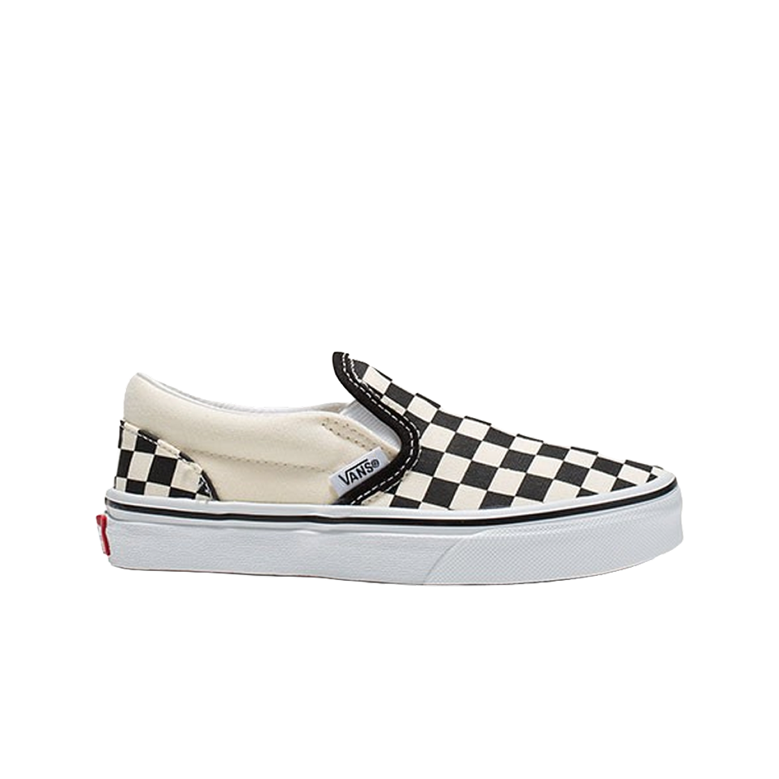 VN000ZBUEO1 (Kids) Vans Classic Slip-On Checkerboard Black White