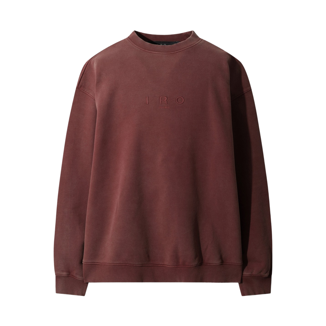 이로 씬 로고 자수 다잉 맨투맨 다크 레드(Iro Scene Logo Embroidery Dyeing Sweatshirt Dark Red) - 2
