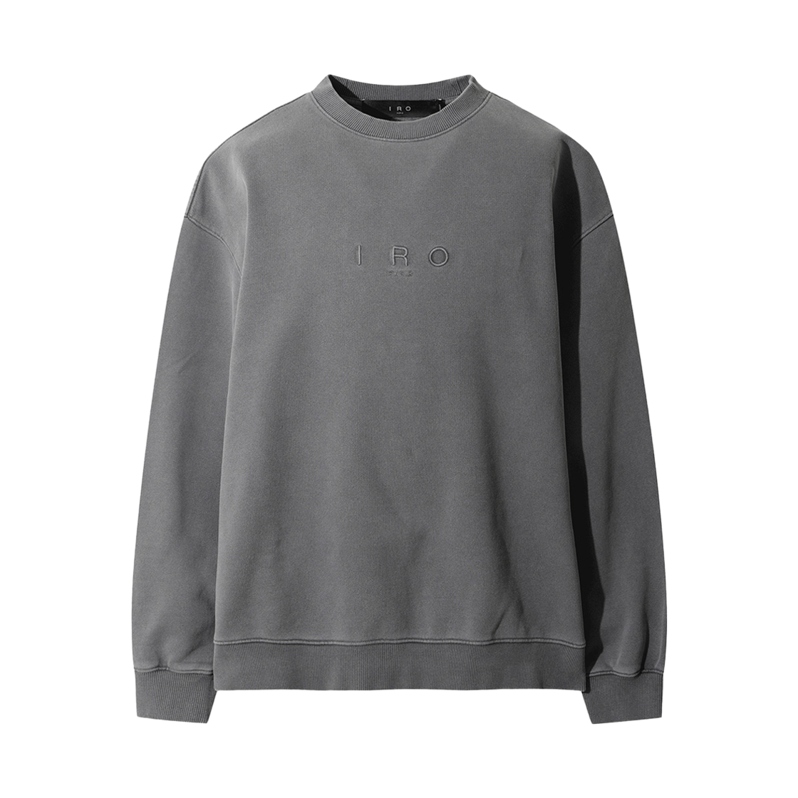 이로 씬 로고 자수 다잉 맨투맨 다크 그레이(Iro Scene Logo Embroidery Dyeing Sweatshirt Dark Gray) - 1