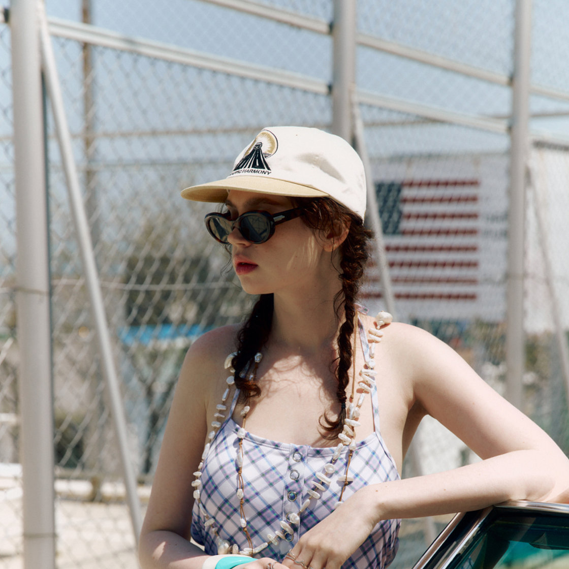 트래픽하모니 드라이브 로고 트러커햇 아이보리&엘로우(Traffic Harmony Drive Logo Trucker Hat Ivory & Yellow) - 2
