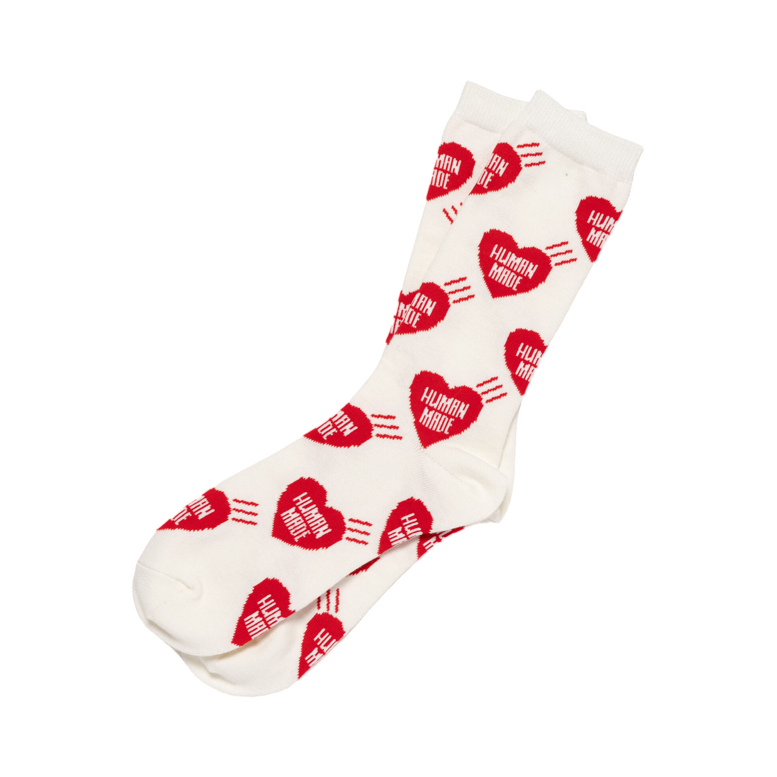 HM32GD057 Human Made Heart Socks White