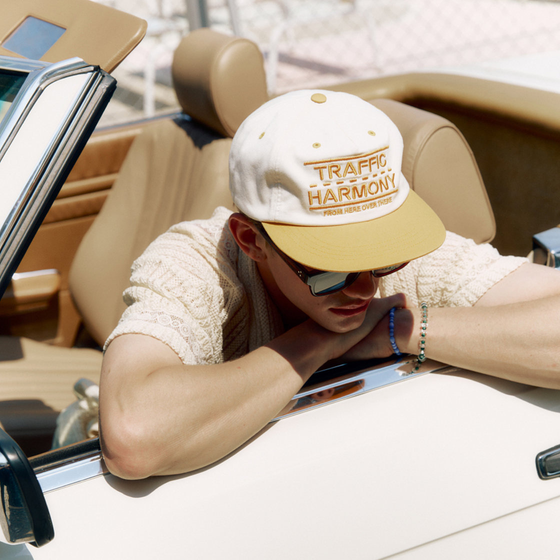 트래픽하모니 트래픽 라인 로고 트러커햇 아이보리&엘로우(Traffic Harmony Traffic Lane Logo Trucker Hat Ivory & Yellow) - 2