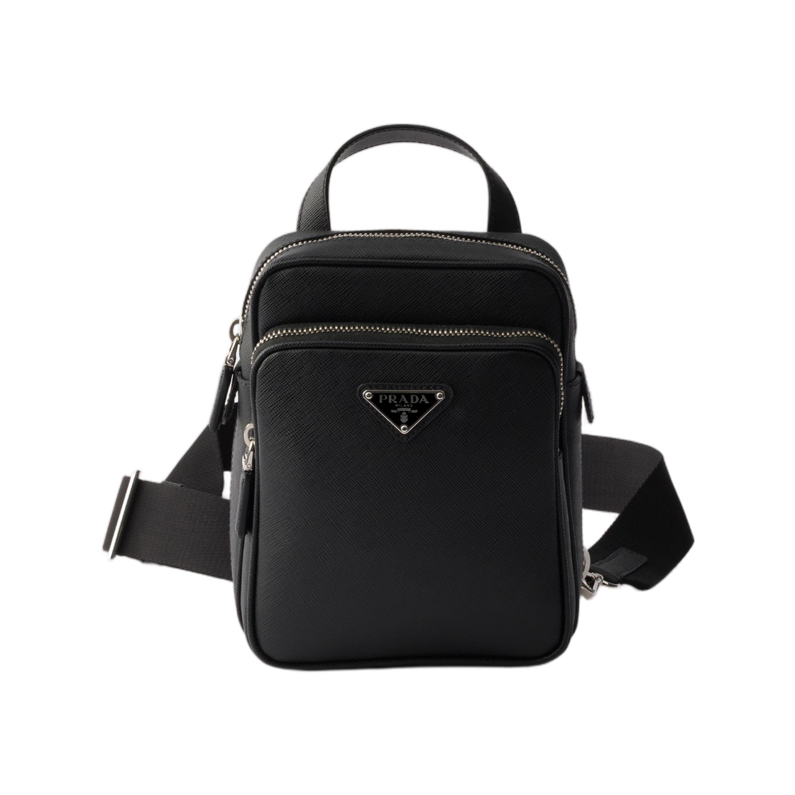 2VZ124-9Z2-F0002 Prada Saffiano Leather Mini One-Shoulder Backpack Black
