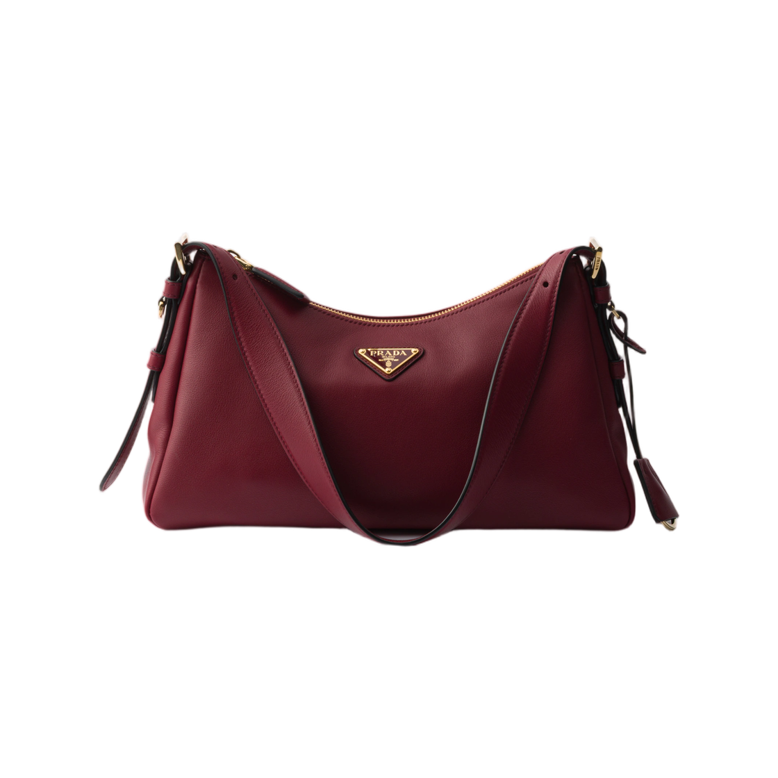 1BC229-2CYS-F04XV Prada Aimee Medium Leather Shoulder Bag Crimson