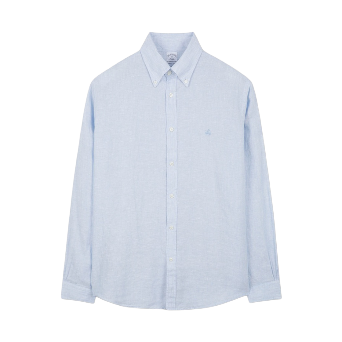 BBTHMM1570MGM BrooksBrothers Baird McNutt Irish Linen Logo Shirt Blue