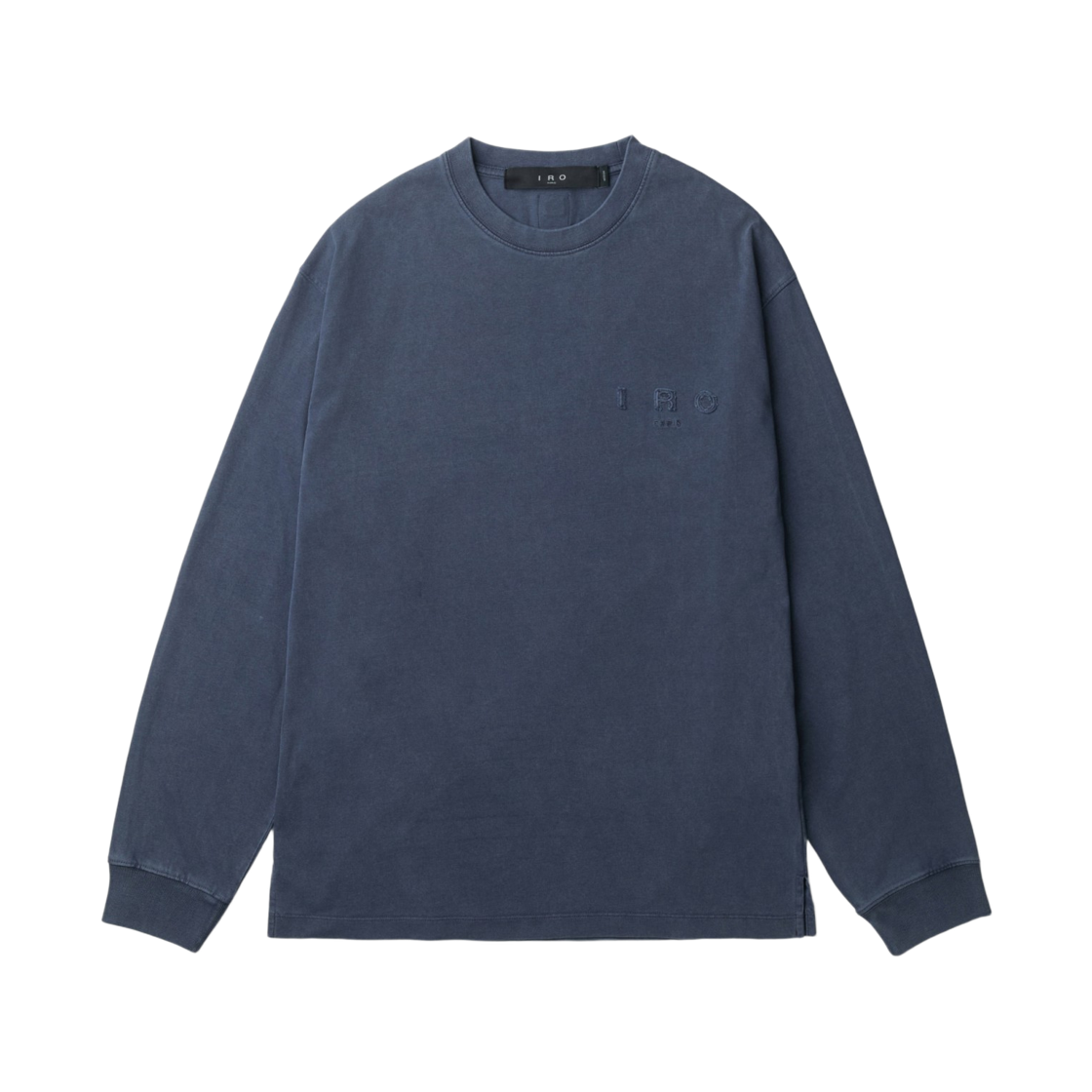 이로 옹브르 로고 아플리케 다잉 긴팔 티셔츠 다크 블루(Iro Ombre Logo Applique Dyeing Long Sleeve T-Shirt Dark Blue) - 2
