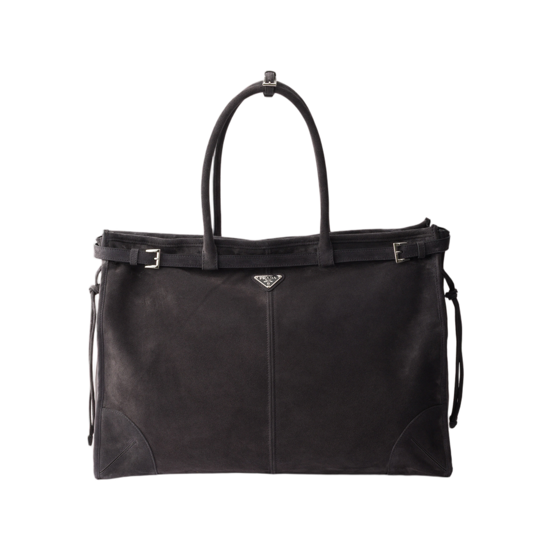 2VG128-2C4S-F0308 Prada Bonnie Suede Tote Bag Anthracite Gray