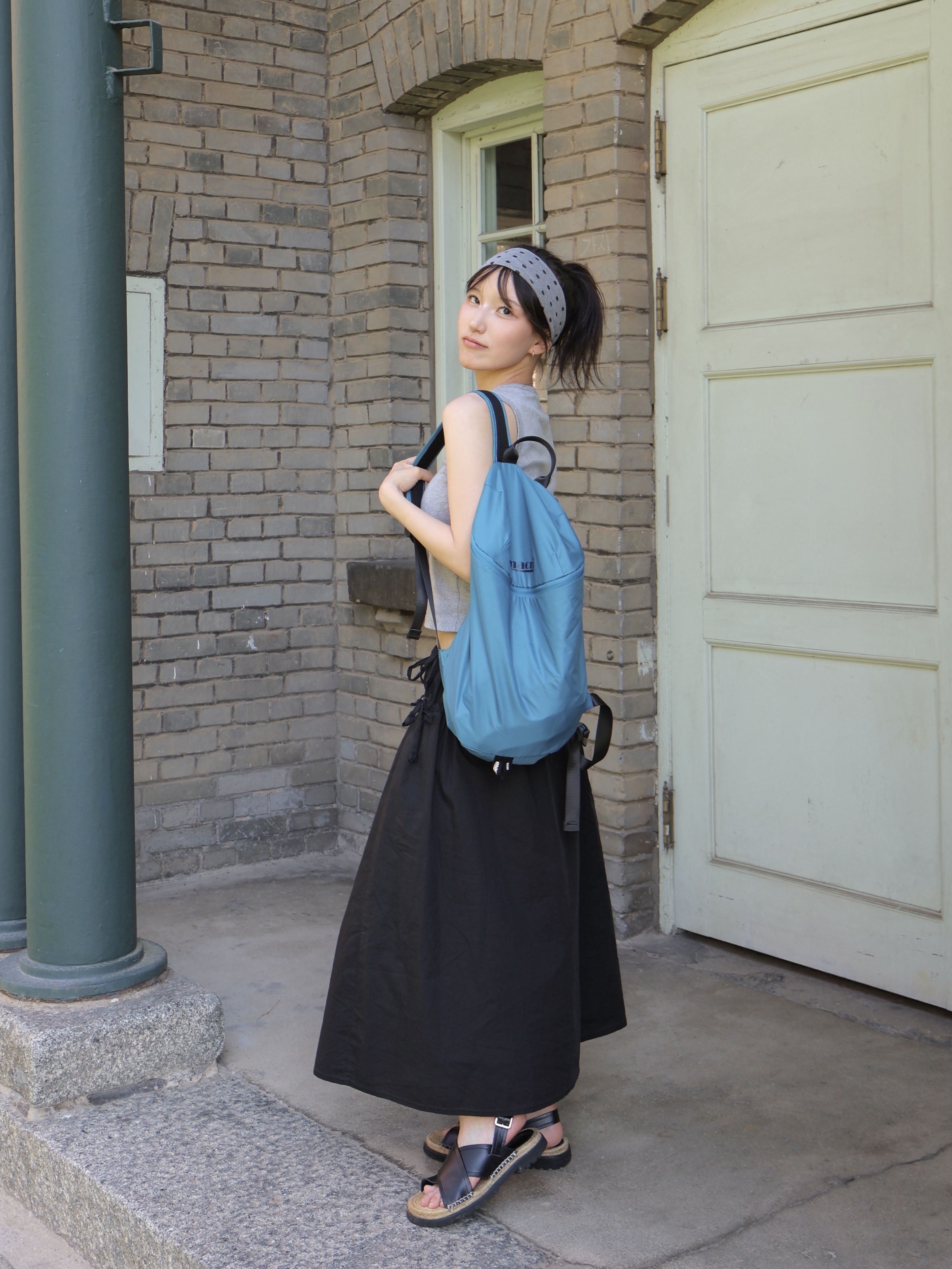 MACNI Cloud Backpack Emerald 착용 스타일 - 10