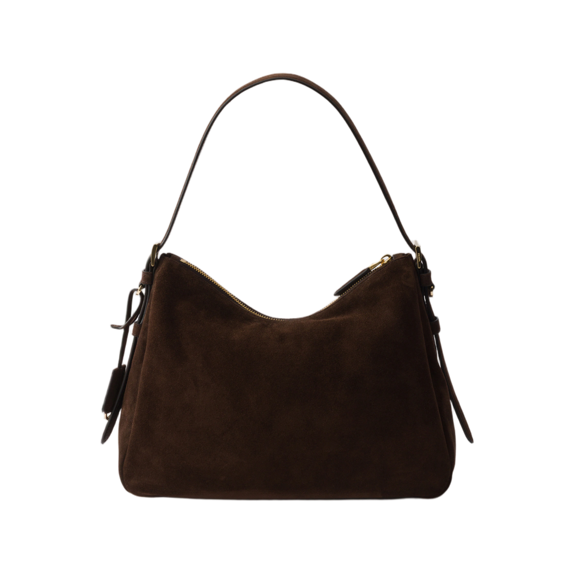 프라다 에이미 미디움 스웨이드 숄더백 다크 브라운(Prada Aimee Medium Suede Shoulder Bag Dark Brown) - 2