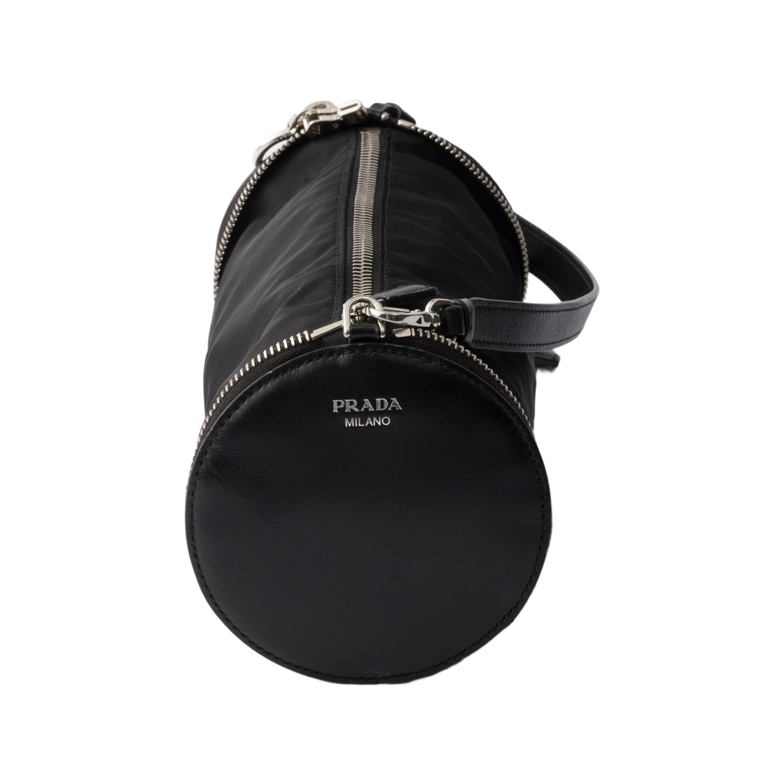 1TT347-2ZRY-F0002 Prada Re-Nylon and Leather Foldable Mini-Bag Black