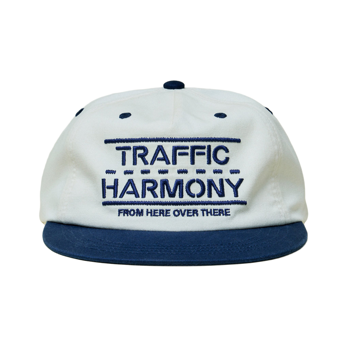 THUTH00651NYD Traffic Harmony Traffic Lane Logo Trucker Hat Ivory & Navy