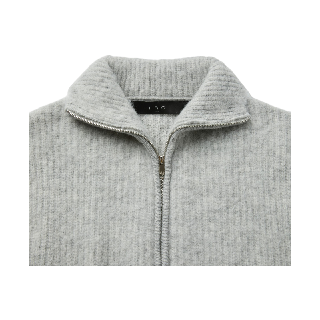 이로 오라 헤어리 집업 가디건 라이트 그레이(Iro Aura Hairy Zip-Up Cardigan Light Gray) - 5