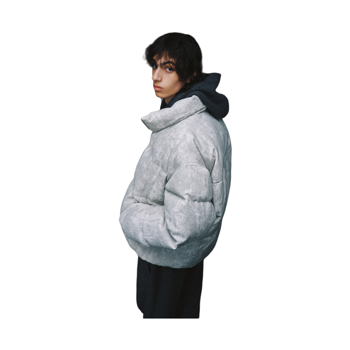 이로 토스웨트나 코듀로이 패턴 구스웨트운 하이넥 점퍼 화이트(Iro Toscana Corduroy Pattern Goose Down High Neck Jumper White) - 3