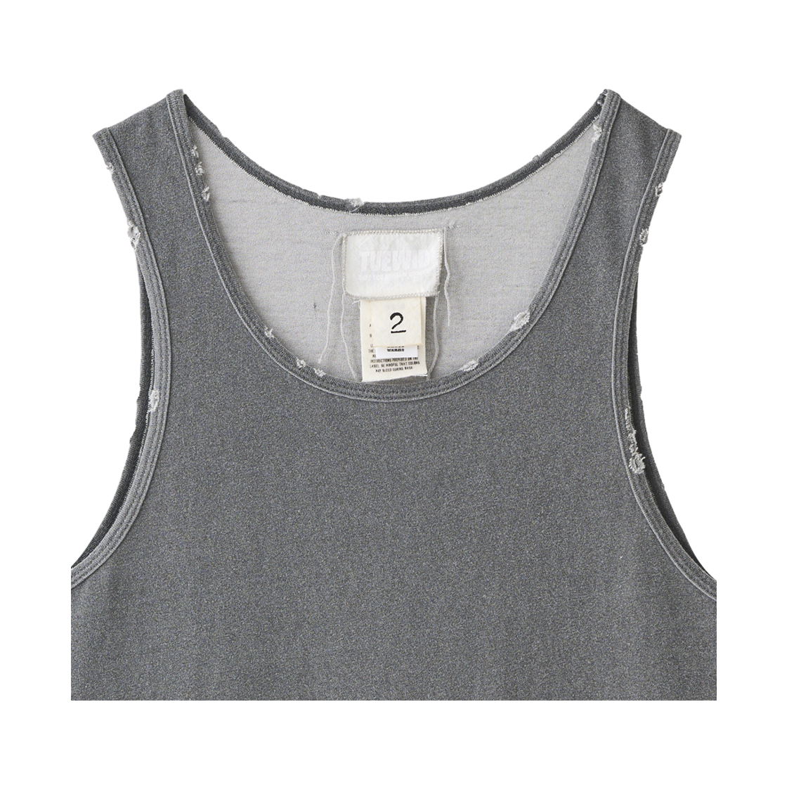미니 시컬렛포켓 슬리브탑 워시드 그레이(Tuewid Mini Cigarette Pocket Sleeveless Top In Washed Gray) - 3