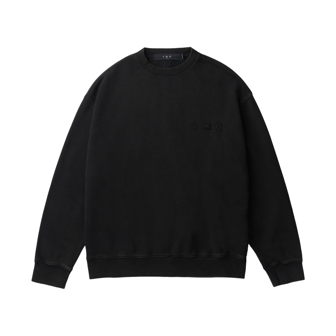 이로 누아르쇠르 백로고 아트웍 다잉 맨투맨 블랙(Iro Noirceur Back Logo Artwork Dyeing Sweatshirt Black) - 1