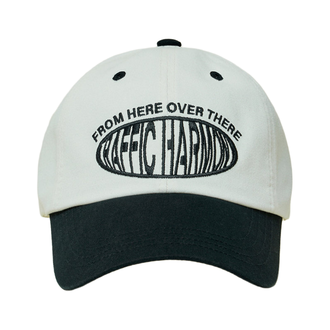 THUBC00351BKS Traffic Harmony Round Logo Deep Fit Ball Cap Ivory & Black