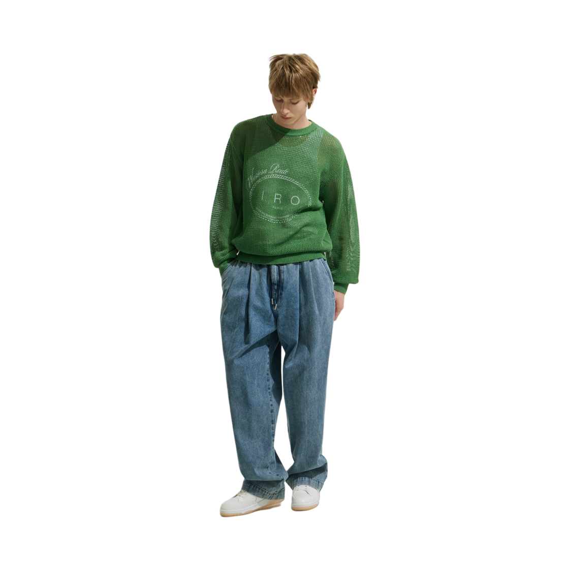 이로 네더 강연 로고 긴팔 니트 그린(Iro Nether Twisted Yarn Logo Long Sleeve Knit Green) - 3