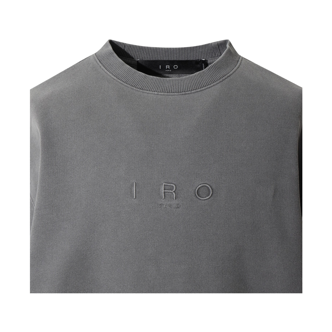 이로 씬 로고 자수 다잉 맨투맨 다크 그레이(Iro Scene Logo Embroidery Dyeing Sweatshirt Dark Gray) - 4
