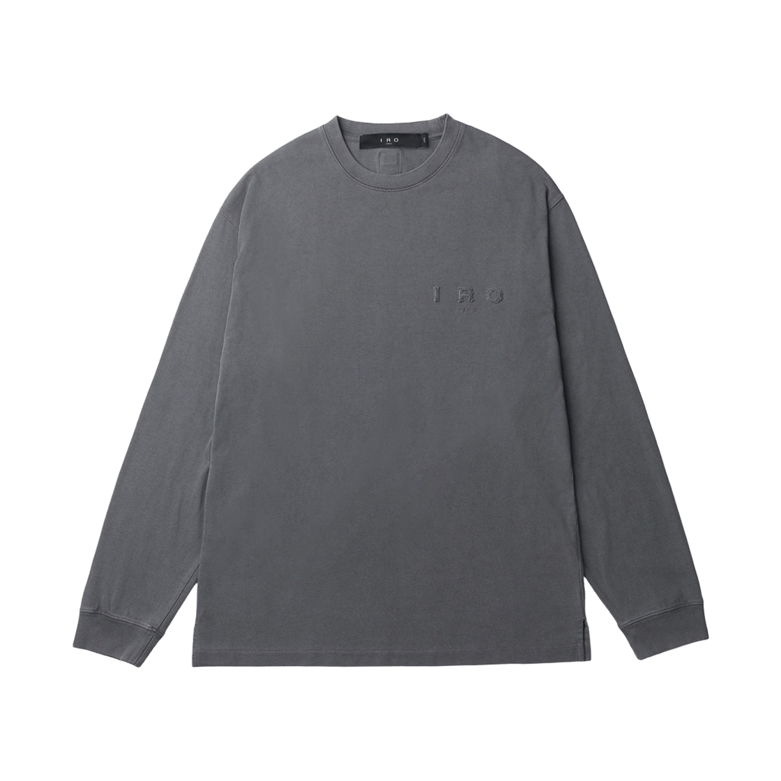 이로 옹브르 로고 아플리케 다잉 긴팔 티셔츠 다크 그레이(Iro Ombre Logo Applique Dyeing Long Sleeve T-Shirt Dark Gray)