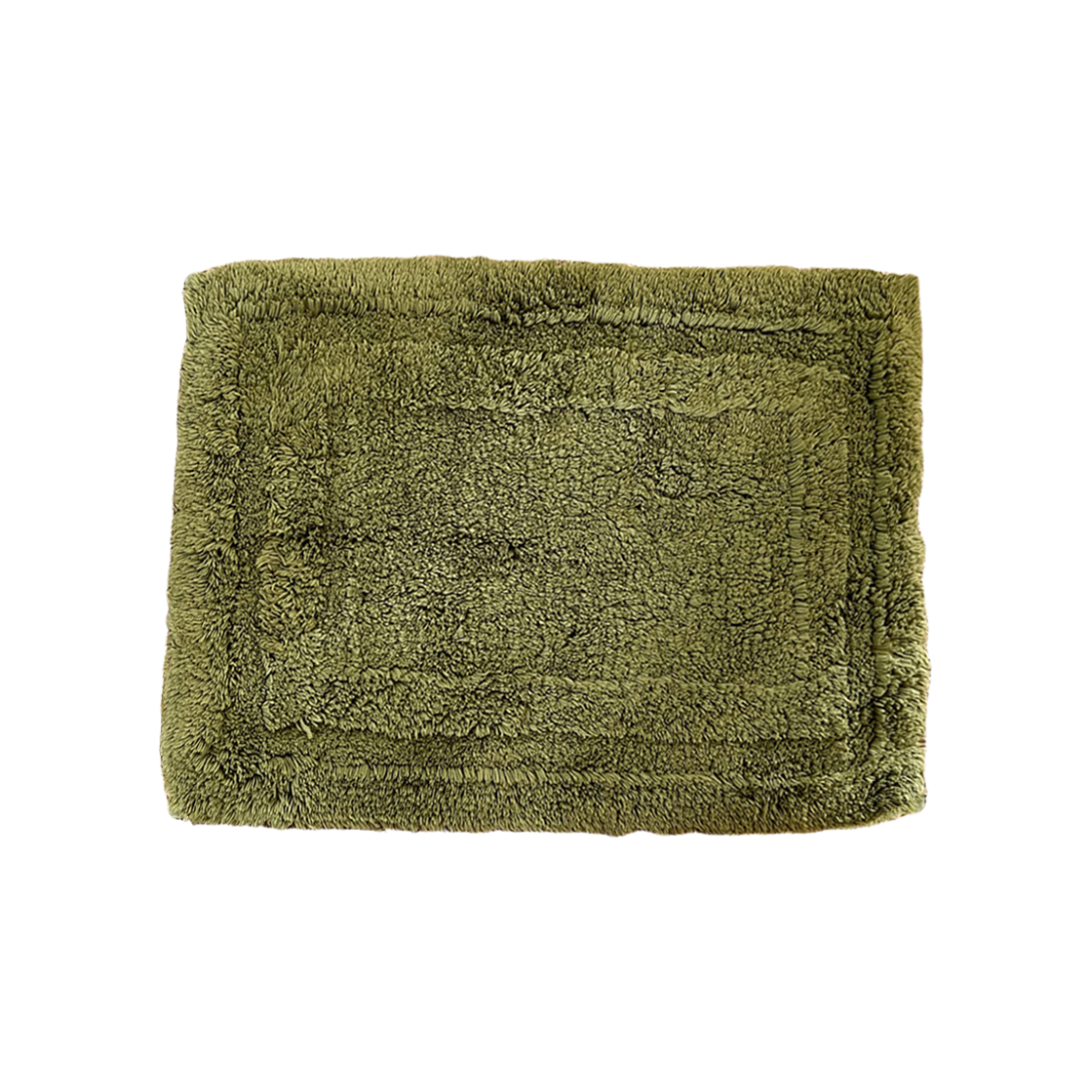 무성화 올리브 그린 푹신한 미끄럼 방지 순면 발매트 45x65cm(MUSEONGHWA Olive Green Non-Slip Cotton Foot Mat Rug 45x65cm)