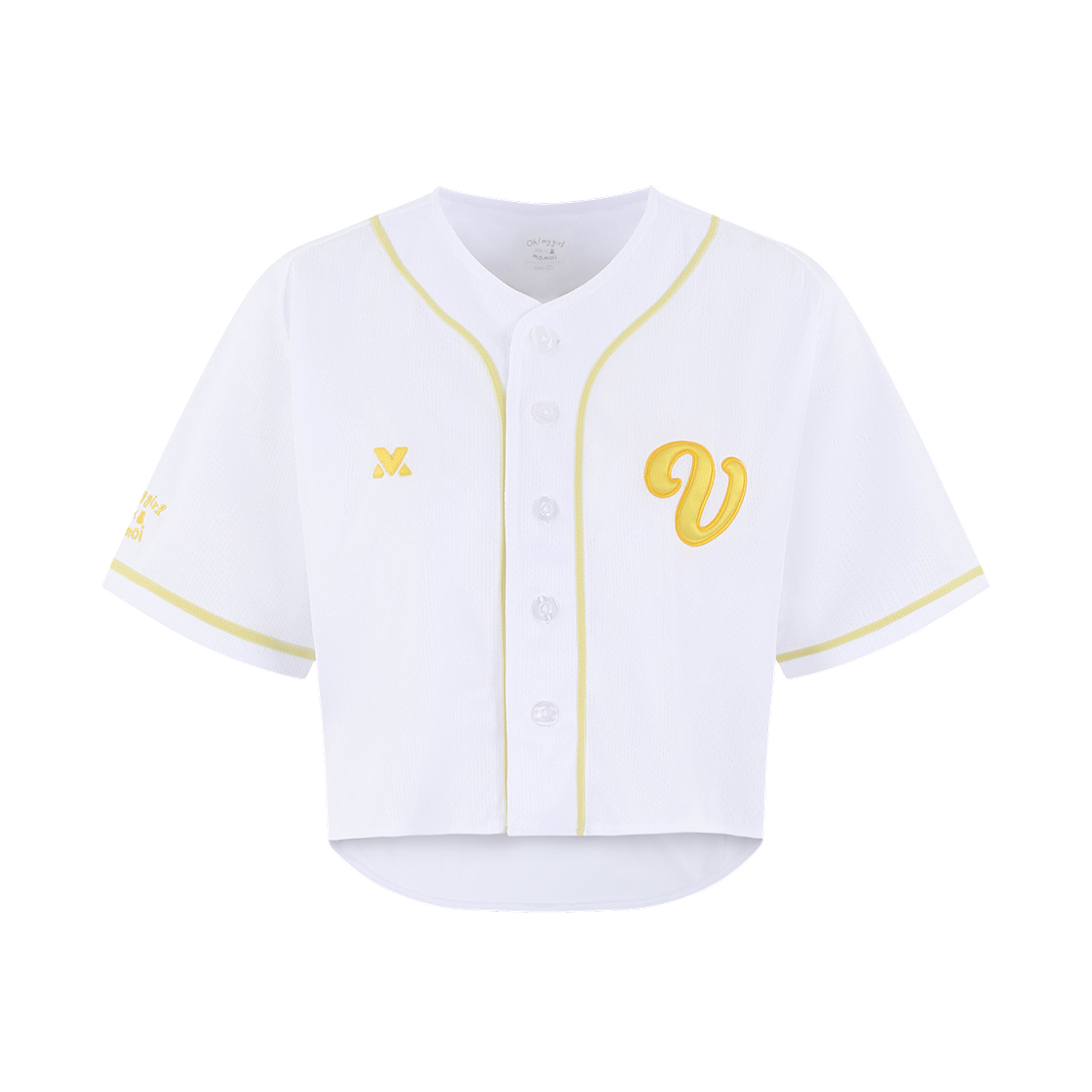 오마이걸 x 모모이 크롭 유니폼 옐로우(Oh! my girl x momoi Crop Baseball Jersey Yellow) - 1