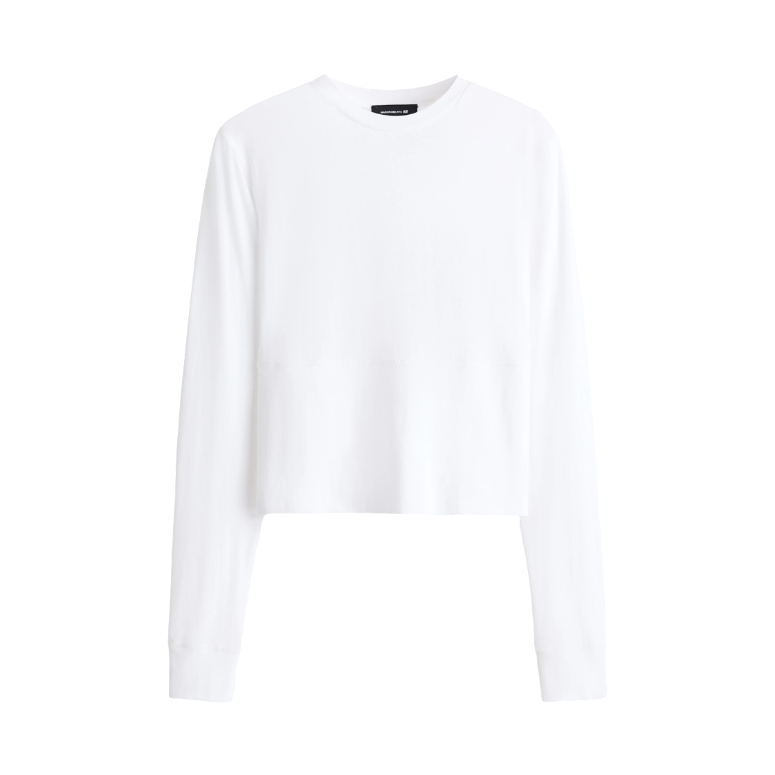 (W) 에이치앤엠 x 워드로브.NYC 롱슬리브 코튼 탑 화이트((W) H&M x Wardrobe.NYC Long-Sleeved Cotton Top White)