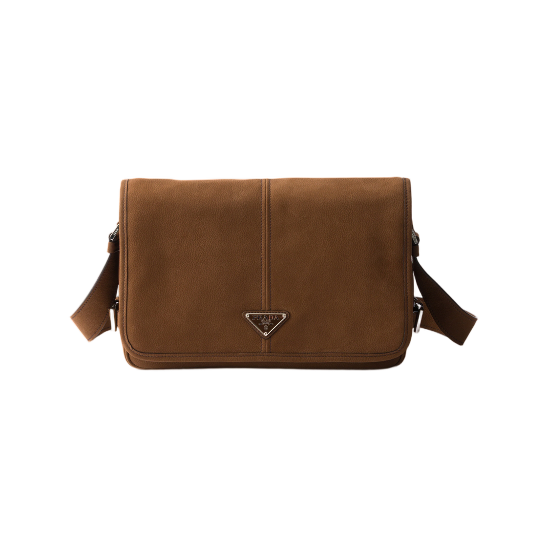 2VD073-2GB8-F0324 Prada Nubuck Leather Shoulder Bag Cocoa Brown