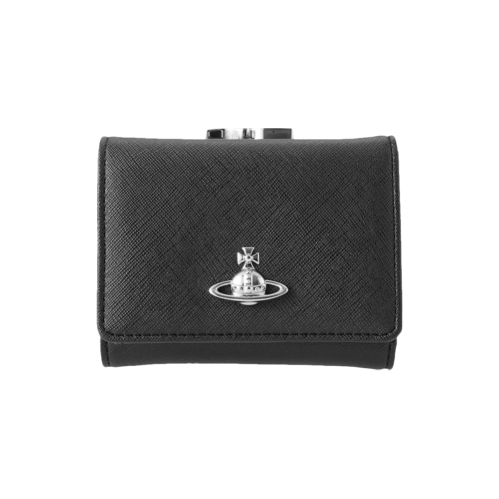[25% 쿠폰] 비비안 웨스트우드 오브 로고 사피아노 레더 반지갑 블랙([25% 쿠폰] Vivienne Westwood Orb Logo Saffiano Leather Bi-Fold Wallet Black) - 2