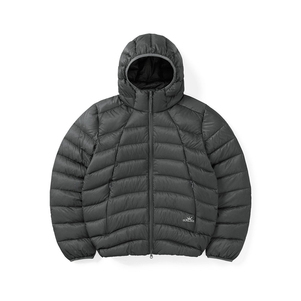 썬러브투어 후디드 플라이 라이트 다운 자켓 다크 그레이(sunlovetour Hooded Fly Light Down Jacket Dark Grey) - 1