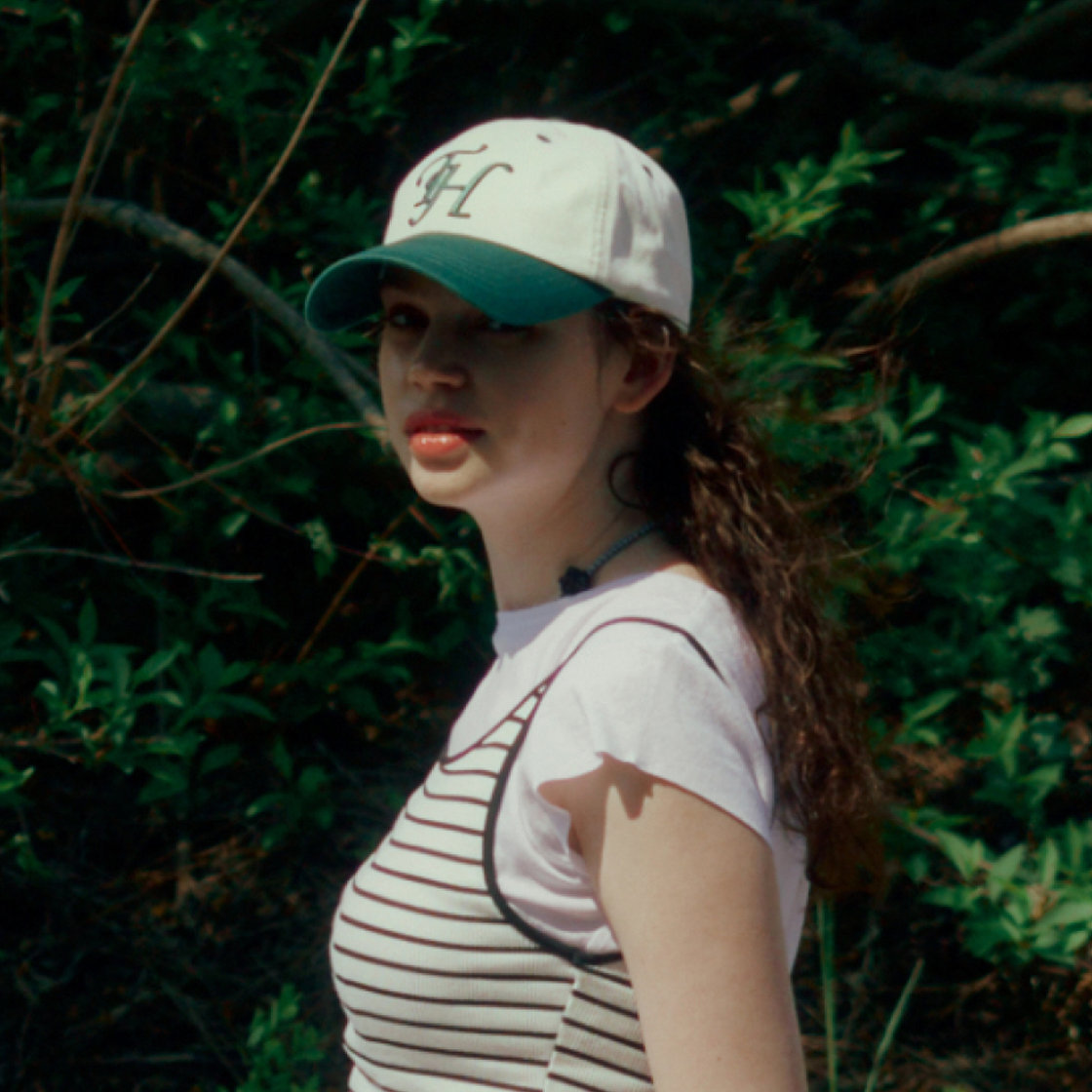 트래픽하모니 TH 로고 로우핏 볼캡 아이보리&그린(Traffic Harmony TH Logo Low Fit Ball Cap Ivory & Green) - 2