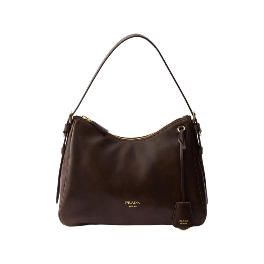1BC301-2ZRN-F0324 Prada Aimee Medium Leather Shoulder Bag Cocoa Brown