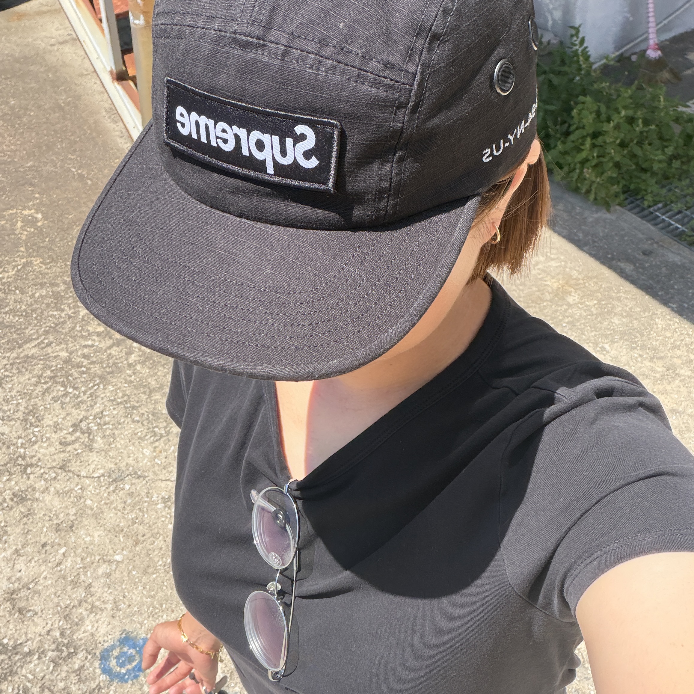 Supreme Military Camp Cap Black - 25FW 착용 스타일