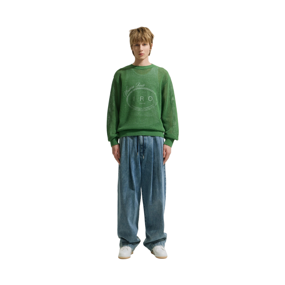 이로 네더 강연 로고 긴팔 니트 그린(Iro Nether Twisted Yarn Logo Long Sleeve Knit Green) - 2