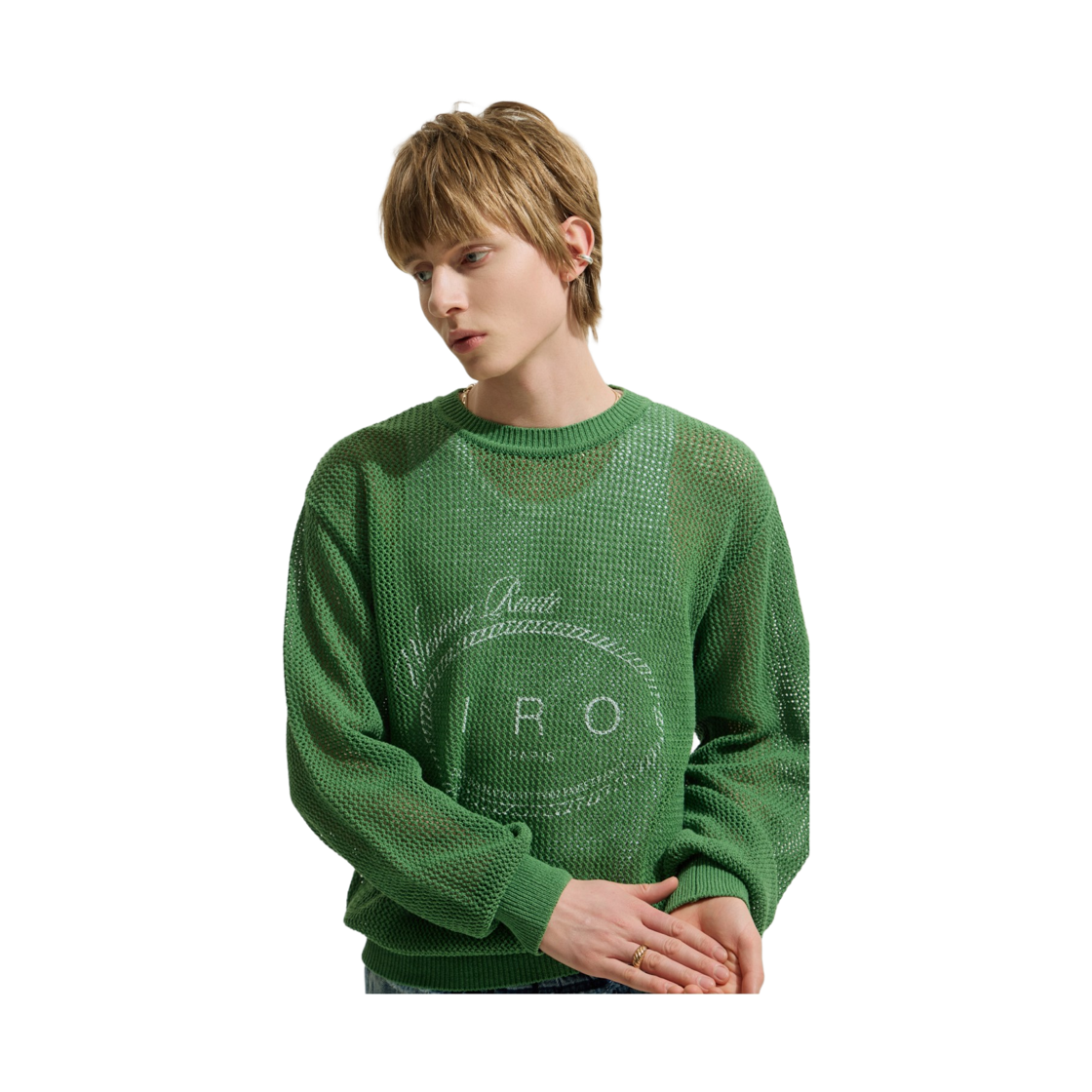 이로 네더 강연 로고 긴팔 니트 그린(Iro Nether Twisted Yarn Logo Long Sleeve Knit Green) - 4