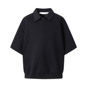 Iro Detente Oversized Half-Zip Short Sleeve T-Shirt Black