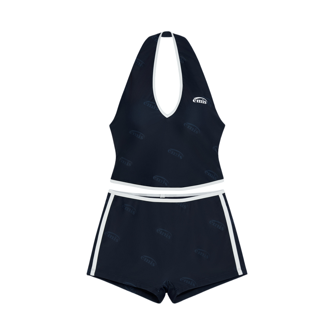 - (W) Emis Halter Two Piece Swim Set Navy