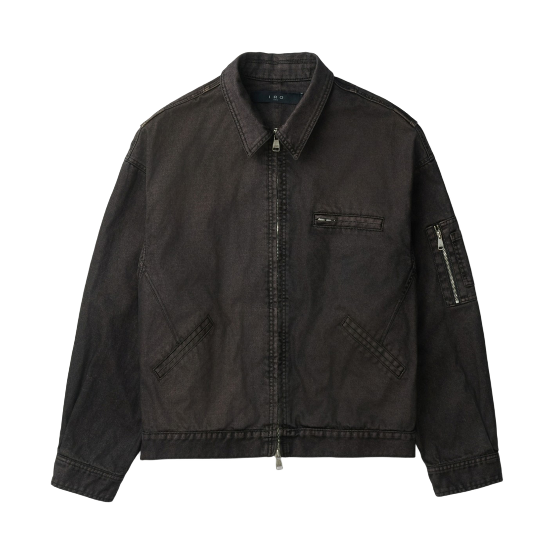 이로 아스웨트트 데님 집업 블루종 블랙(Iro Asphalre Denim Zip-Up Blouson Black) - 2