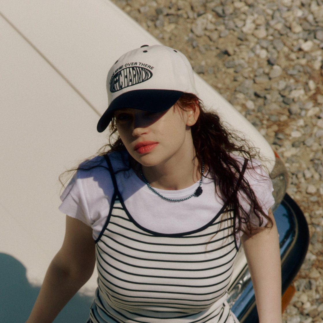 트래픽하모니 라운드 로고 딥핏 볼캡 아이보리&블랙(Traffic Harmony Round Logo Deep Fit Ball Cap Ivory & Black) - 2